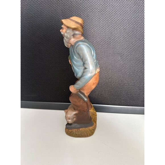 Vintage Farmer Figurine Holding Basket & Pig - Picture 2 of 9